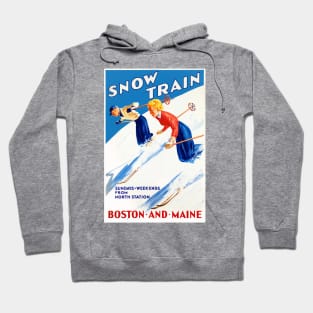 Vintage Travel Poster USA Snow Train Hoodie